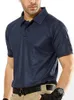 Polos masculinos Men Men Summer Quick Summer Camisa de pólo militar de combate respirável Combate Polo tático masculino marinho azul de manga curta Camisas pólo homens S-5xl 230316