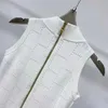 Casual Dresses designer New summer white letter hollowed-out crochet sleeveless vest dress 730U
