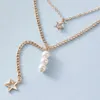 Подвесные ожерелья Bohemian Hollow Star Tassel Geometry Choker Clavicle Chain Gold Color Регулируемое колье для женщин -ювелирных подарков