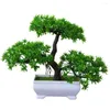 Decoratieve bloemen 1 stc kunstmatige planten bonsai boom pot dennen emuleren met bedrieger bureau tabel ornament huizendecoratie nep