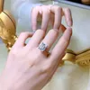 Anello di diamanti da laboratorio di lusso da 3 ct Anello in argento sterling 100% reale con fedi nuziali per feste per le donne Regalo di gioielli di fidanzamento da sposa