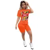 TRABALHOS FEMAN ATRADES DE 2 Peças Roupas femininas Casual Summer Tracksuit Rankgers Femme Biker Shorts Dois set top e Matching 2023