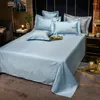 Bedding Sets Long-staple Cotton Embroidery Plain Color Four-piece Bed Linen Four Seasons Universal Luxury Style Peacock Blue Green