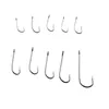 Fishing Hooks 50pcs 10 Size Hook Jig Baitholder Black Long Handle Steel Fishhook Outdoor