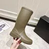 Designer-Ritterstiefel, Regenstiefel für Damen, wasserdichte, mittelhohe Stiefel, rutschfeste Schuhe