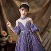 2023 Flower Girls Dress для свадебных ожерелья блестки с рукавов с плечами первое платье причастия детское платье для выпускного выпускного платья.