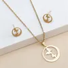 Necklace Earrings Set 1set Animal Claw Butterfly Stainless Steel Pendant For Women Gold Color Chain Jewelry Gifts