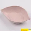 new super cute pink Leaf Shape small dish small bowl soy sauce fruit tableware flat and deep dish Wheat Straw Sushi plate