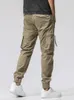 Mäns byxor vår sommaren khaki last män streetwear multi-fickets joggare armé militär stil solid bomull casual taktiska byxor