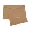 Bruin Kraft Paper A4 Documenthouder Bestand Storingszak Pocket Envelop Blank met opslag String Lock Office Supply Pouch SN4105