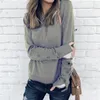 Women's Blouses Shirts Classic Junior Medium Tops Womens Autumn And Winter Crew Neck Blouse With Open Sleeves Plain V