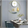 Wall Clocks Modern Art Fun Metal Clock Living Room Gold Chic Stylish Watch Bedroom Silent Simple Horloge Murale Home Decor Drop Deli Dhva4