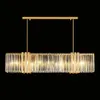 Rectangular Island Crystal Chandelier Modern Hanglamp AC110V 220V Luxury Living Room Cristal Lampe Bar Lighting