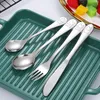 4 Pieces Kid Dinnerware Set Stainless Steel Flatware Sets Knife Fork Spoon Silverware Cutlery Sets