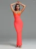 Casual Dresses Maxi Long Bandage Dress Women Wedding Party Bodycon Elegant Sexy Pink Embelled Evening Birthday Club Outfit 2023 Summer