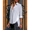 Women's Blouses Long Sleeve dames plus Szie Solid White Loose Turn Down Dames Dames Tops en Office Lady Spring Shirts Top