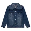 Mäns jackor Mens Classic Paris Style denim broderi jacka tunn kapp bokstav avslappnad stylist överrock outwear