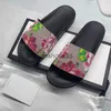 Designer chinelos homens mulheres slides couro borracha sandália impressão plataforma sapatos moda casual listrado chinelo com caixa original 35-48