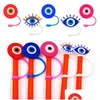 Drinkstroopjes aangepast Evil Eye Soft Sile St Toppers Accessoires ER Charms Herbruikbare Splash Proof Dust Plug Decoratief 8mm Party Drop Dhnwu