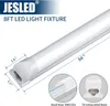 LED -buisverlichting Fluorescerende geïntegreerde LED -buizen Lichtlamp T8 2400 mm 2,4 m 8 ft 72W 7800lm SMD 2835 384LED LED LICHT TUBE T8 Stock USA