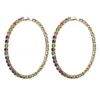 Hoop Earrings & Huggie StoneFans Brilliant Colored Crystal Big Jewelry Rhinestone Gems Circle Female Round AccessoriesHoop