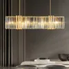 Rectangular Island Crystal Chandelier Modern Hanglamp AC110V 220V Luxury Living Room Cristal Lampe Bar Lighting