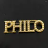 Broches 50 stcs sorority broederschap aankomst witte ingelegde parels Grieks Philo metalen letter Phllo Fashion broche