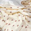 Quilts Kangobaby #My Soft Life# Design Autumn Muslin Cotton Bubble Fleece Baby Swaddle Blanket born Bath Towel Infant Quilt 230316