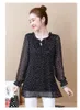 Women's Blouses 2023 5XL Chiffon Polka Dot Blouse Women Long Sleeve Clothing Korean Fashion Front Tie Women's Tunic Shirt Tops