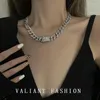 Chains Slightly Inlaid Cuban Ins Hip Hop Light Luxury Collarbone Neutral Accessories Jewelry For Women Fashion Necklace