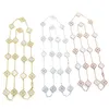 2023 New Crystal Choker Gold-plated Charm Women 20 Clover 316L Titanium Steel Designer Necklace