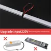 شرائط LED 0.5m/pcs AC220V u up شريط LED شريط الضوء ملامح الألومنيوم حليبي/سوداء/واضحة قناة تغطية تحت أنبوب الخزانة الخطي الإضاءة p230315