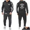 Men's Tracksuits Mens 2021 Soa Sons of Anarchy the Child Skl Papuzes de moda impressa homens homens casuais suéte de lã 2pcs W Drop D Dhej5