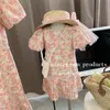 Dopasowanie rodzinnych strojów rodzinne ubrania letnia sukienka kwiatowa matka córka córeczka dziewczyna sukienka krótkie rękaw
