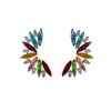 Boucles d'oreilles de luxe multicouche coloré cristal aile en forme de boucle d'oreille pour les femmes clair Champagne Zircon oreille fiançailles fête bijoux