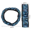 37-39cm Car-styling Steering Wheel Cover Floral Print Bohemia Style Car Interior Accessories Car Interior Knitted Set