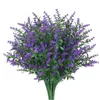 Decorative Flowers Artificial Flocking Plastic Lavender Bunch Fake Plants Home Garden Wedding Reins Bouquet Indoor Pography Outdoor