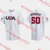 Custom Stitched 2023 WBC USA Baseball Jersey Mens Youth 33 Lance Lynn 27 Mike Trout 39 Miles Mikolas 3 Mookie Betts 65 Nestor Cortes Jr. 8 Trea Turner 16 Will Smith Maillots