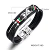 Bangle Moda Linked Braided Leather Bracelet Inspirational Wristt Gifts Gifts para Son Men C1FC