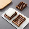 Natural Wooden Bamboo Soap Dish Tray Holder Storage Rack Box Container for Bath Shower Plate Bathroom 500pcs