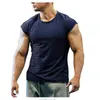 Camisetas para hombre Camiseta de verano Culturismo Muscle Tank Hombre Oneck Color sólido Casual Deportes Camisa sin mangas Hombre Entrenamiento Fitness Tops 230316