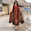 Casual Dresses Silk Dress Two-Piece Women's Elegant Floral Plus Size Dress Casual Beach Vintage Long Dress Mother Dress 2022 Summer New Fashion W0315