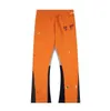 Heren Jeans Broeken Galleries Sweat Depts Broek Gespikkeld Letter Print Heren Dames Paar Losse Veelzijdige Casual Broek Rechte Graffiti Broek Oranje Grijs y6