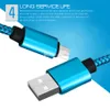 نوع كابل USB المضفر نوع C Cord 1M 2M 3M SYNC USB شحن الكبل USB عالي السرعة متينة للهاتف المحمول Android بدون حزمة