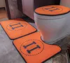卸売バスルーム3ピースの小さなドアマットU字型の床マットバスルームドアマットトイレカバーマットフラワー型の床マット