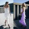 Vestidos casuais wepbel sem mangas vestido de camisola vestido tassel feminino spaghetti tira backless back bodycon midi