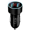 New Dual USB Car Charger Cigarette Lighter QC3.0 Super Fast Charge Digital Display One Drag Two Charger Car Accessories