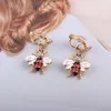 Backs oorbellen Jiofree Korea Style Bee Cartoon Rhinestone Clip On Without Piercing For Women Cute Ear No Porced