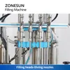 Zonesun ZS-SV4HS Automatisk vätskefyllningsmaskin 4 Heads Servo Piston Pump Juice Beverage Kvantitativ kosmetisk flaska