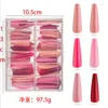 Valse nagels 120 stcs/doos pure kleur xxl volledige omslag super lange ballerina druk op acryl verwijderbare nail art tips